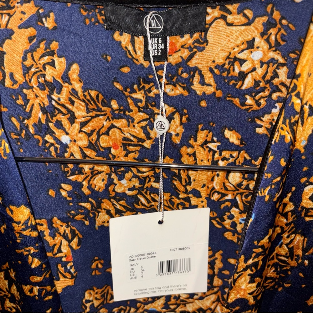 Missguided Blue and Gold Patterned Robe - Picture 3 of 4